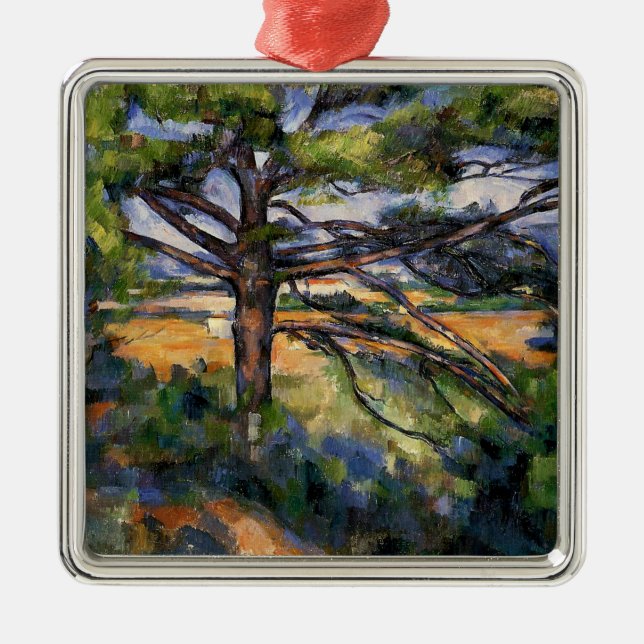 Cezanne - Large Pine and Red Earth, Metal Ornament (Front)