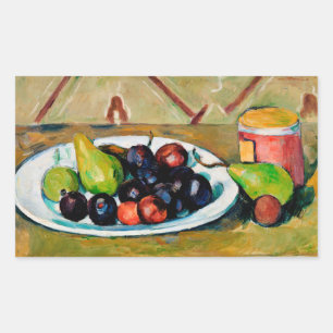 Cezanne - Plate with Fruit and Pot of Preserves Sticker