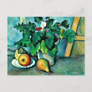 Cezanne - Pot of Primroses and Fruit Postcard