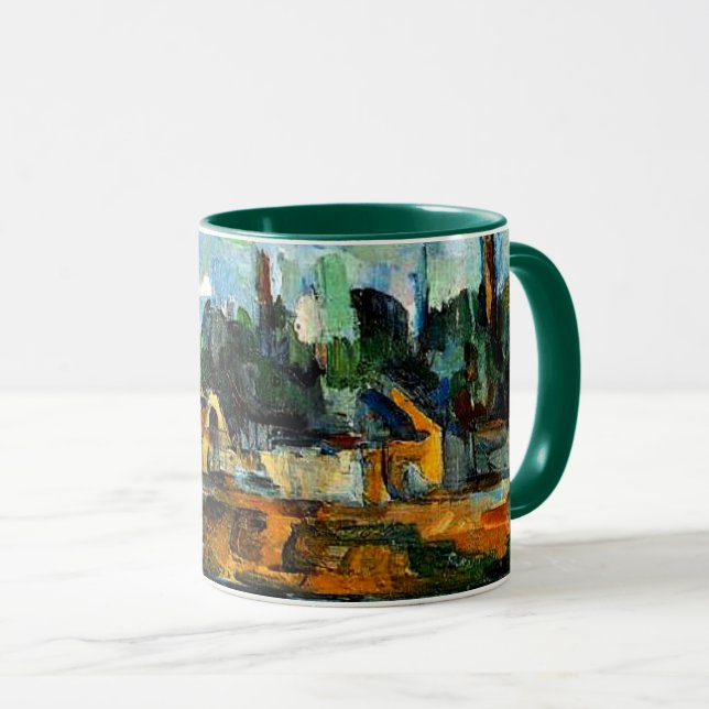 Cezanne - Riverbanks, landscape painting Mug (Front Right)