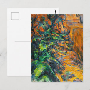 Cezanne Rocks and Branches Vintage Art Print Postcard