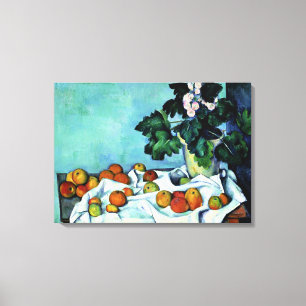 Cezanne - Still Life with Apples and Primroses Canvas Print
