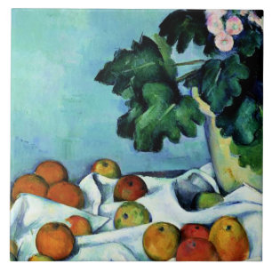 Cezanne - Still Life with Apples and Primroses Tile