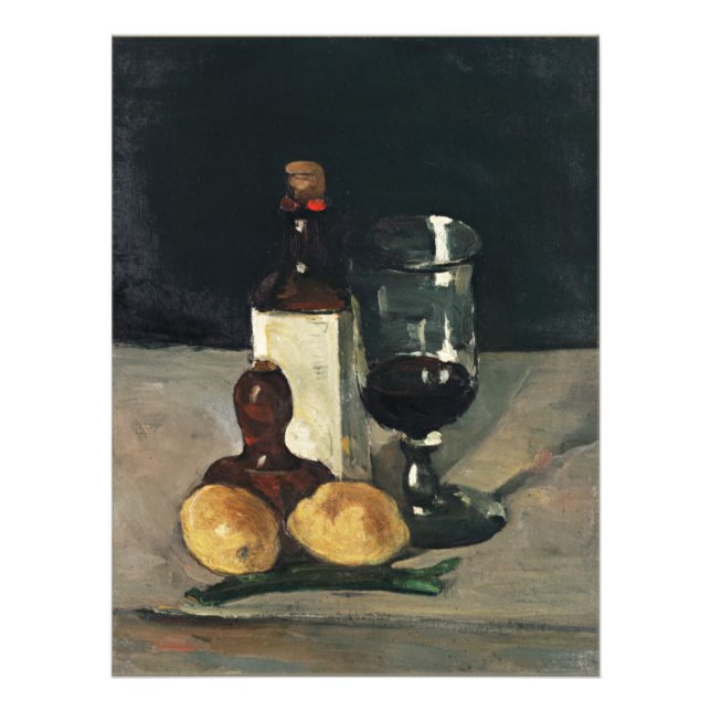 Cezanne - Still Life with Bottle, Glass, Lemons Photo Print (Front)