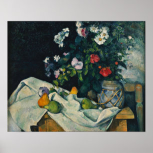 Cézanne - Still Life With Flowers And Fruit 1890 Poster