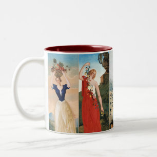 Cezanne The Four Seasons Collage Fine Art Poster Two-Tone Coffee Mug