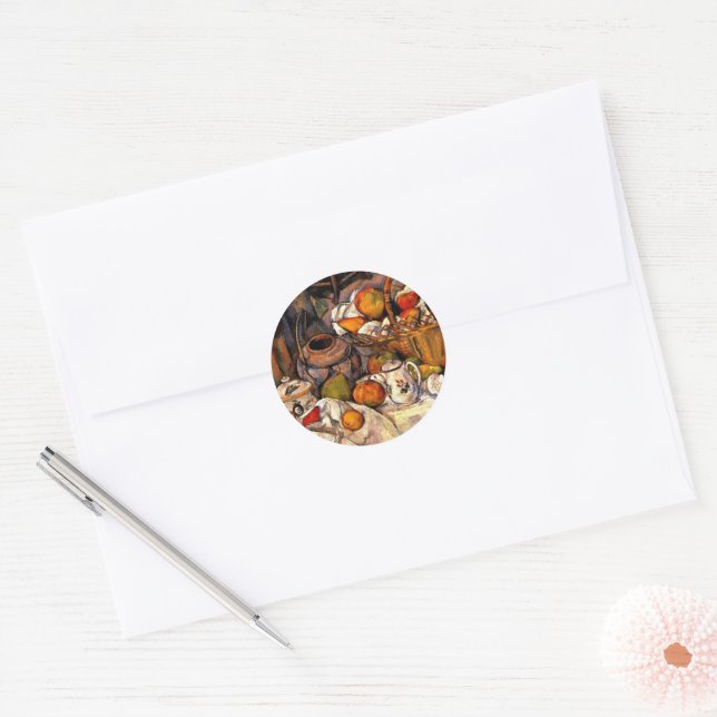 Cezanne - The Kitchen Table Tile Classic Round Sticker (Envelope)