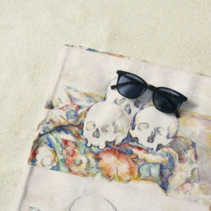 Cezanne The Three Skulls Vintage Art Poster Print Beach Towel