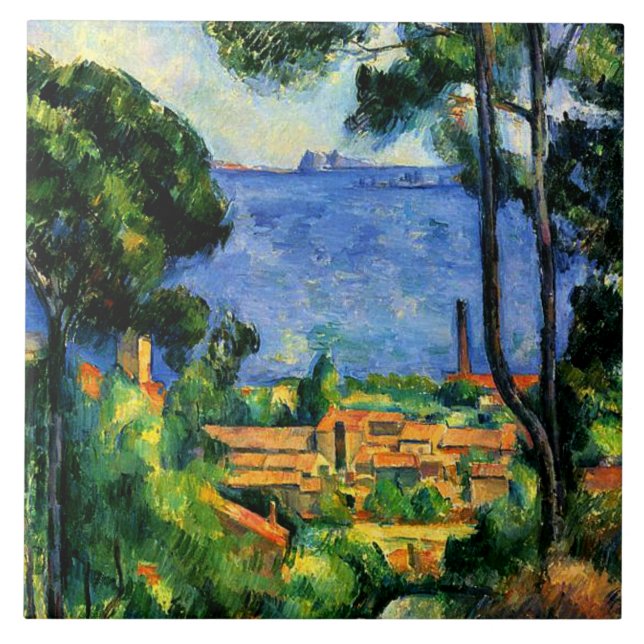 Cezanne - View of l'Estaque, Tile (Front)