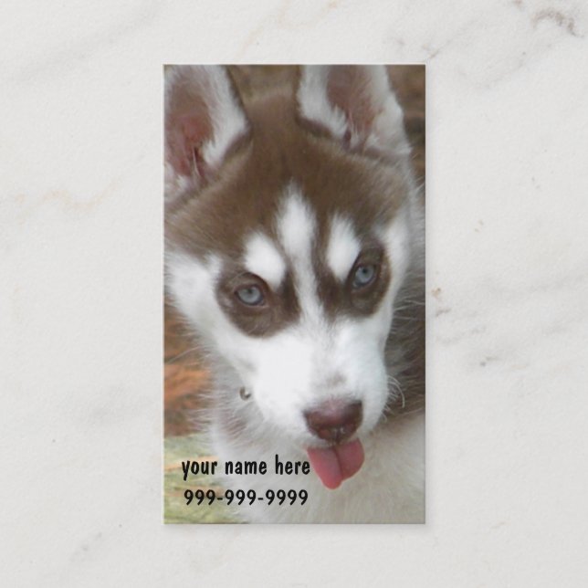 CF- Siberian Husky Puppy Business Cards (Front)