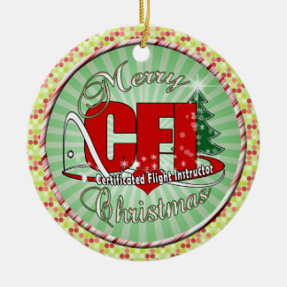 CFI CHRISTMAS Certificated Flight Instructor Ceramic Ornament