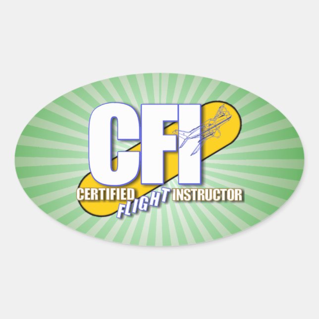 CFI LOGO - CERTIFIED FLIGHT INSTRUCTOR OVAL STICKER (Front)