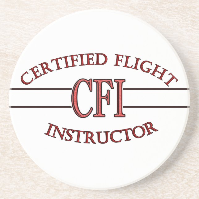 CFI LOGO RED CERTIFIED FLIGHT INSTRUCTOR COASTER (Front)