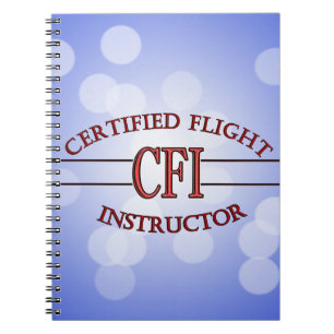 CFI LOGO RED CERTIFIED FLIGHT INSTRUCTOR NOTEBOOK