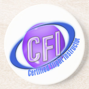 CFI ORB SWOOSH LOGO CERTIFIED FLIGHT INSTRUCTOR COASTER
