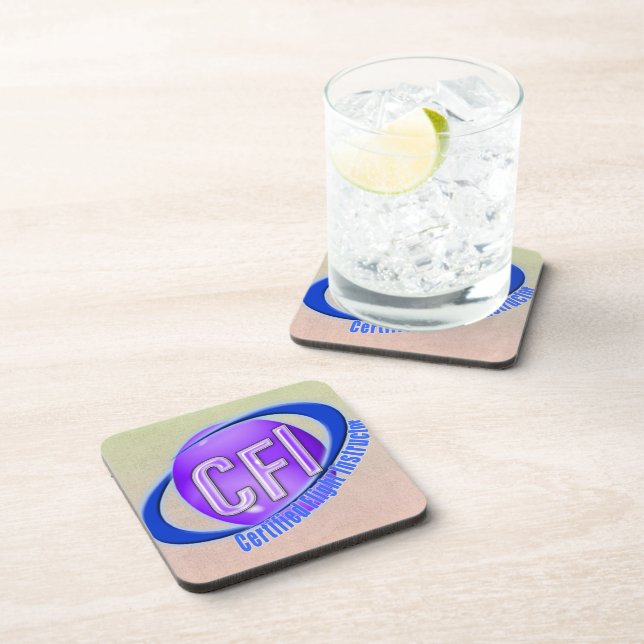 CFI ORB SWOOSH LOGO CERTIFIED FLIGHT INSTRUCTOR COASTER (Right Side)