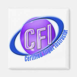 CFI ORB SWOOSH LOGO CERTIFIED FLIGHT INSTRUCTOR MAGNET