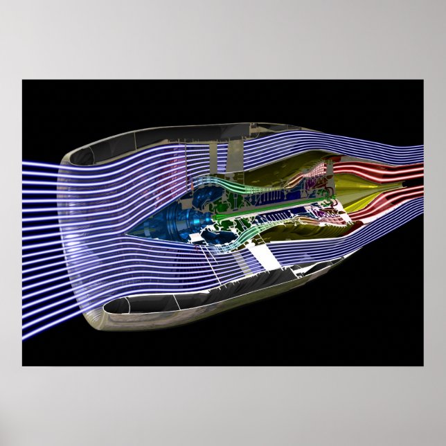 CFM56-5 Turbofan Jet Engine Poster (Front)