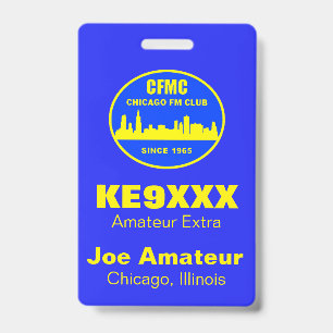 CFMC Vertical Call Sign & Name Badge