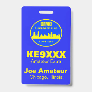 CFMC Vertical Call Sign & Name Badge