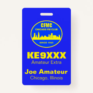 CFMC Vertical Call Sign & Name Badge