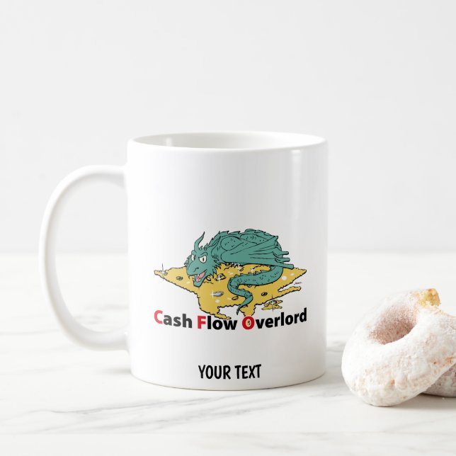 CFO Cartoon Dragon Coffee Mug (With Donut)