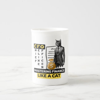 CFO (Chief Feline Officer): Mastering Finance  Bone China Mug