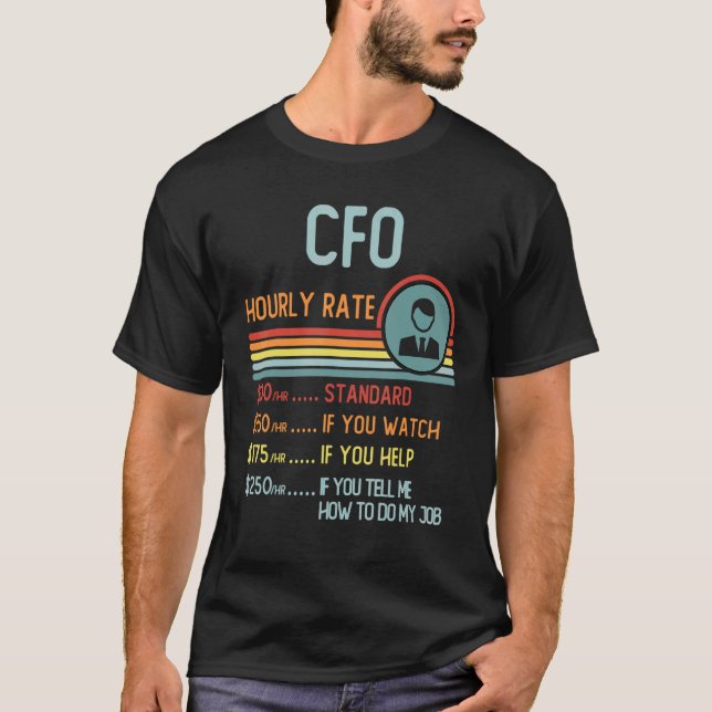 Cfo Hourly Rate T-Shirt Retro Job Title (Front)
