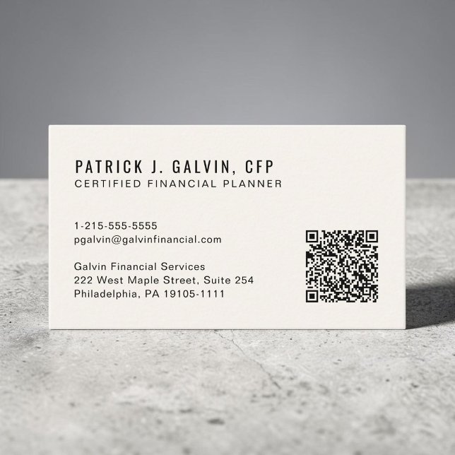 CFP Certified Financial Planner QR Code Business Card (CFP Certified Financial Planner QR Code Business Card)