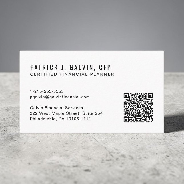 CFP Certified Financial Planner QR Code Business Card (CFP Certified Financial Planner QR Code Business Card)