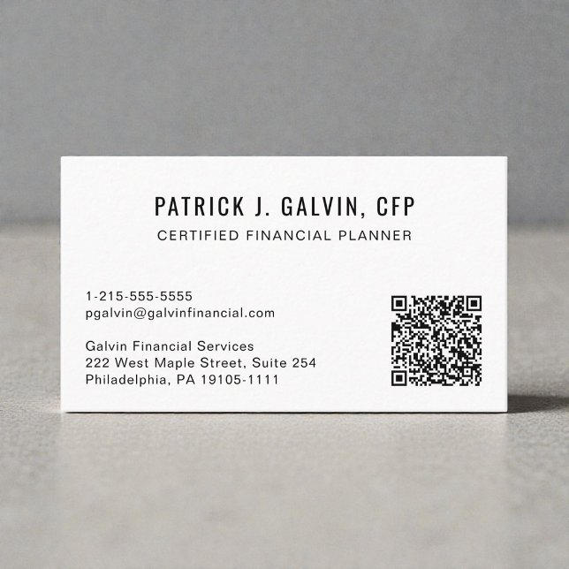 CFP Certified Financial Planner QR Code Business Card (CFP Certified Financial Planner QR Code Business Card)
