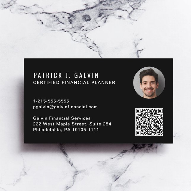 CFP Certified Financial Planner QR Code Photo Business Card (CFP Certified Financial Planner QR Code Photo Business Card)