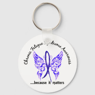CFS Chronic Fatigue Syndrome Butterfly Keychain