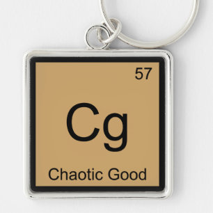 Cg - Chaotic Good Funny Chemistry Element Symbol T Keychain