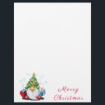 Cgristmas Gnome with Gift Letterhead<br><div class="desc">Letterhead with Cute Gnome with Christmas Tree Hat and Gift - Fun Cartoon Painting - Choose / Add Your Unique Text - Name / Font / Colours - Make Your Special Gift - Resize and move or remove and add elements / image with customization tool ! Painting and Design by...</div>