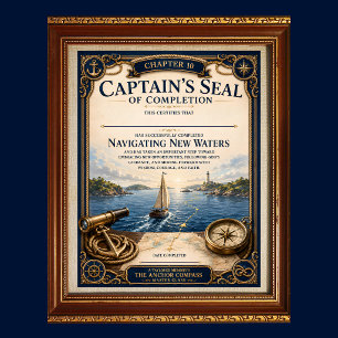 ch10 Navigate New Waters Captain Seal Certificate Poster