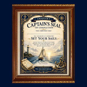 ch9 Set Your Sails Captain Seal Certificate Poster