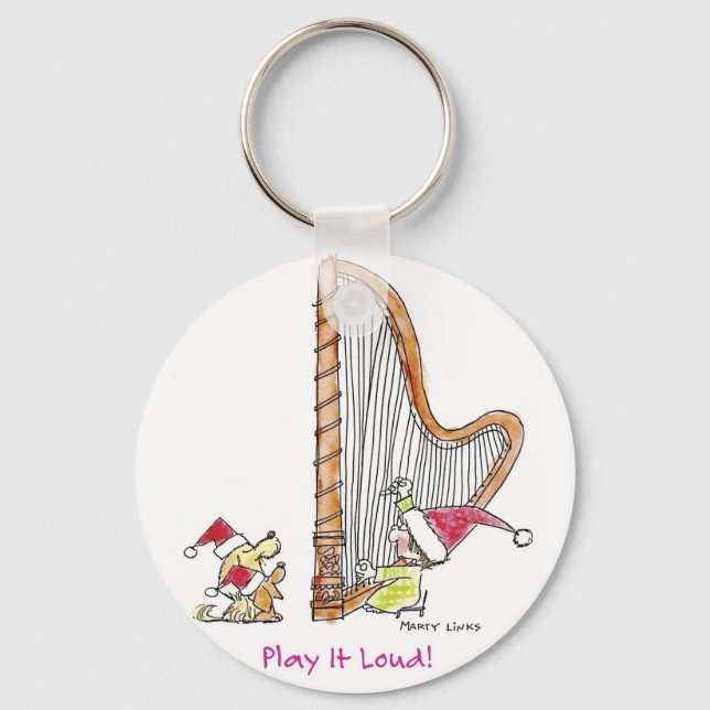 CH-004 Christmas Harp Keychain (Front)