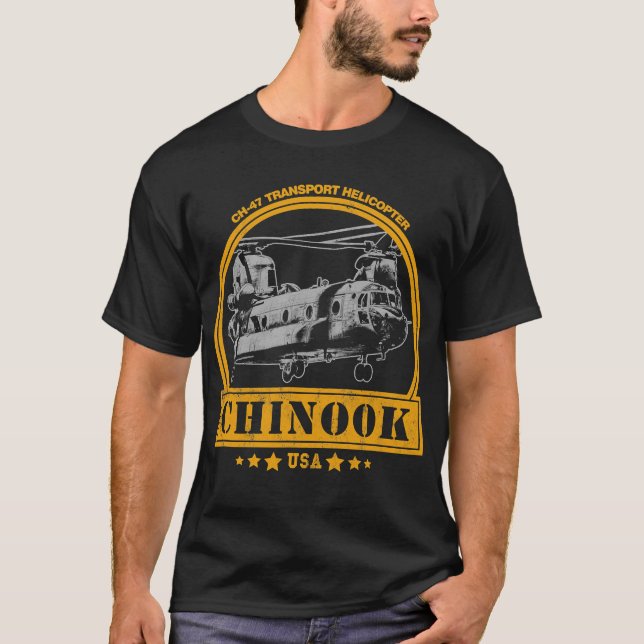 CH-47 Chinook Helicopter T-Shirt (Front)