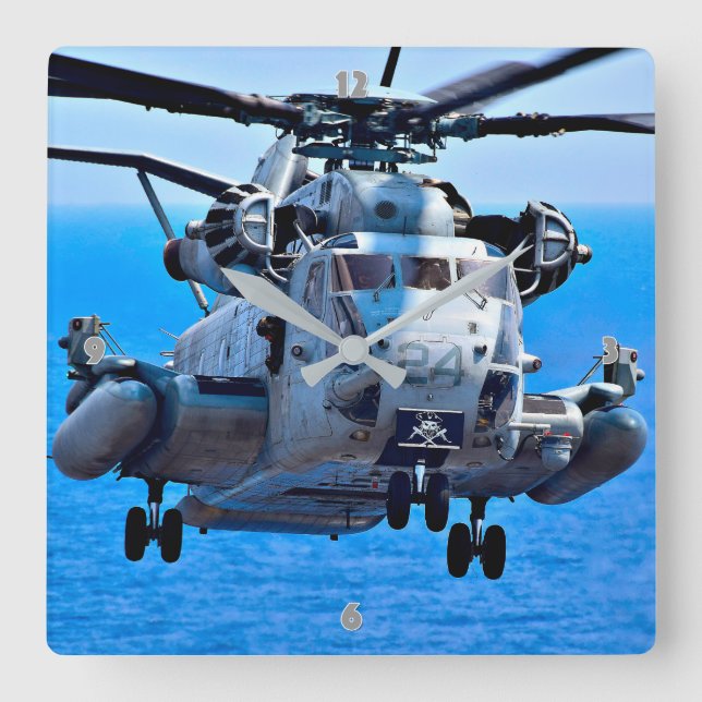 CH-53E SUPER STALLION SQUARE WALL CLOCK (Front)