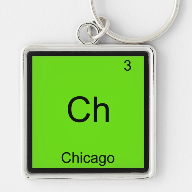 Ch - Chicago Funny Chemistry Element Symbol Tee Keychain (Front)