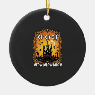 Ch Meow Halloween Haunted Castle_1 Ceramic Ornament