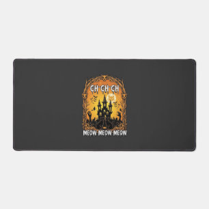 Ch Meow Halloween Haunted Castle_1 Desk Mat