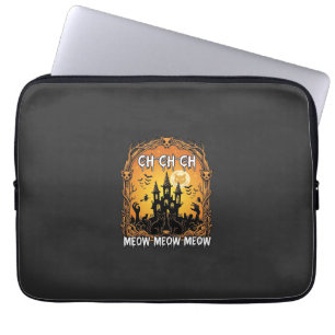 Ch Meow Halloween Haunted Castle_1 Laptop Sleeve