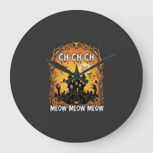 Ch Meow Halloween Haunted Castle_1 Large Clock