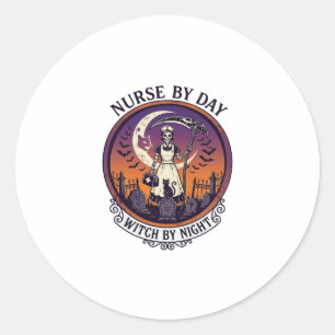 Ch Meow Halloween Haunted Castle (3)_1 Classic Round Sticker
