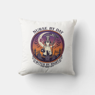 Ch Meow Halloween Haunted Castle (3)_1 Throw Pillow