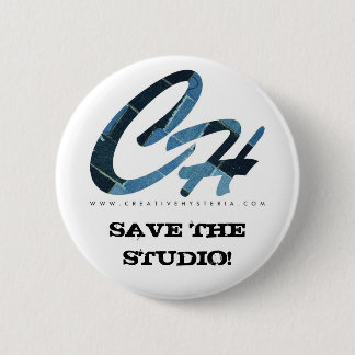 CH-SAVE THE STUDIO BUTTON-DENIM BLUE 2 INCH ROUND BUTTON