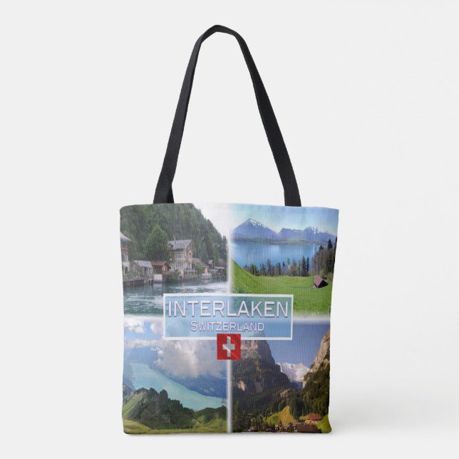 CH Switzerland - Interlaken - Lake Thun - Thunerse Tote Bag (Back)