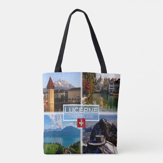 CH Switzerland - Lucerne - Chapel Bridge - Old Tow Tote Bag (Back)